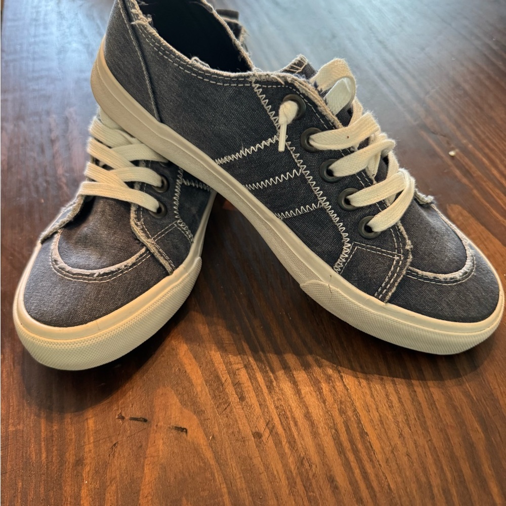 Casual Blue Denim Canvas Lace Sneakers